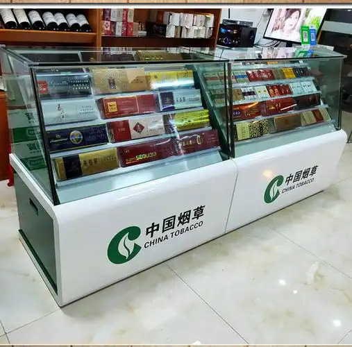 柜一体组合柜子玻璃小型专卖收银台展示柜小柜台木法则灯箱款烟柜15米