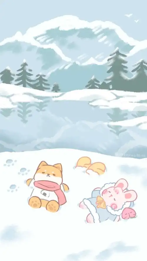 可爱治愈冬天壁纸