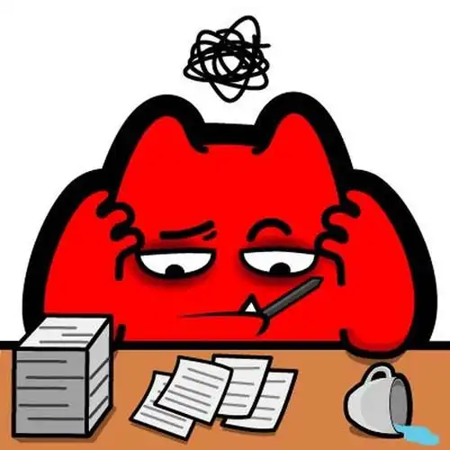 魔鬼猫表情-烦恼