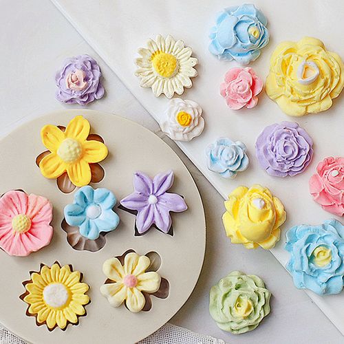 烘焙蛋糕硅胶模具 diy立体玫瑰花朵翻糖巧克力超轻粘土模糖艺工具