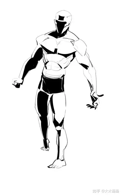 一组男性肌肉动态速写打卡