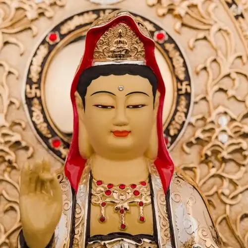 神像 普陀山鎏金纯铜观世音菩萨佛像观音菩萨佛像家用供奉摆件 【高40