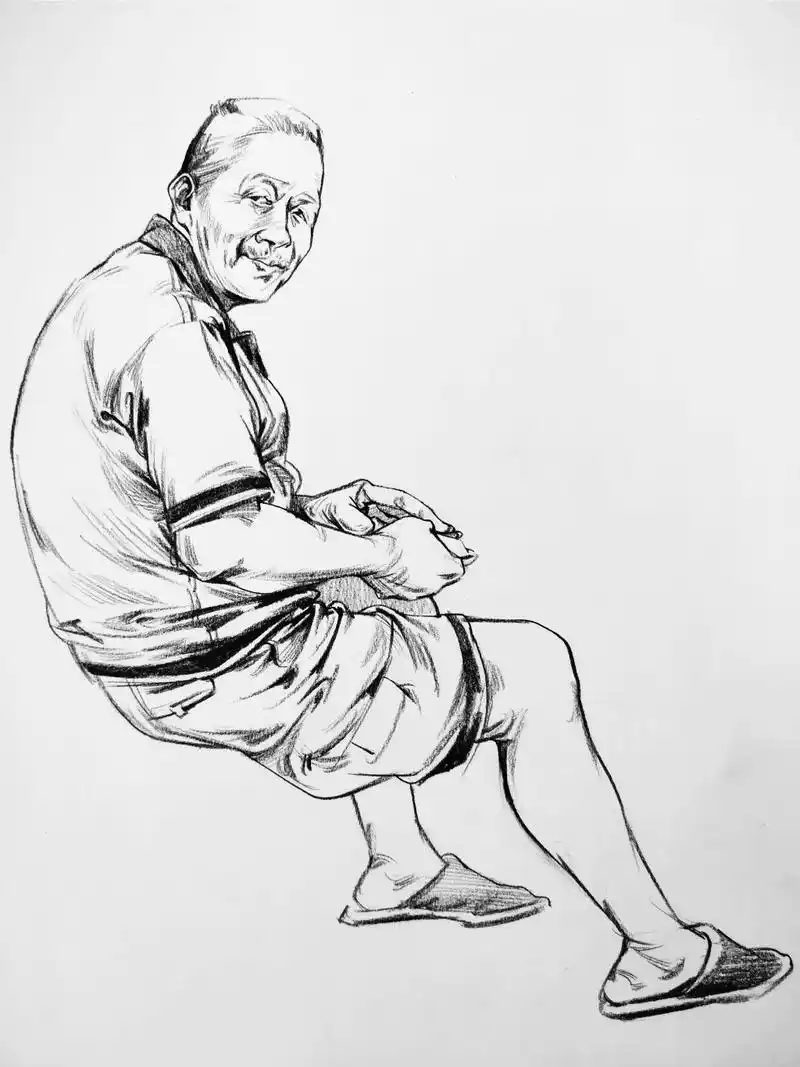 速写人物坐姿高清图集(22张),单人速写人物图集临摹素材