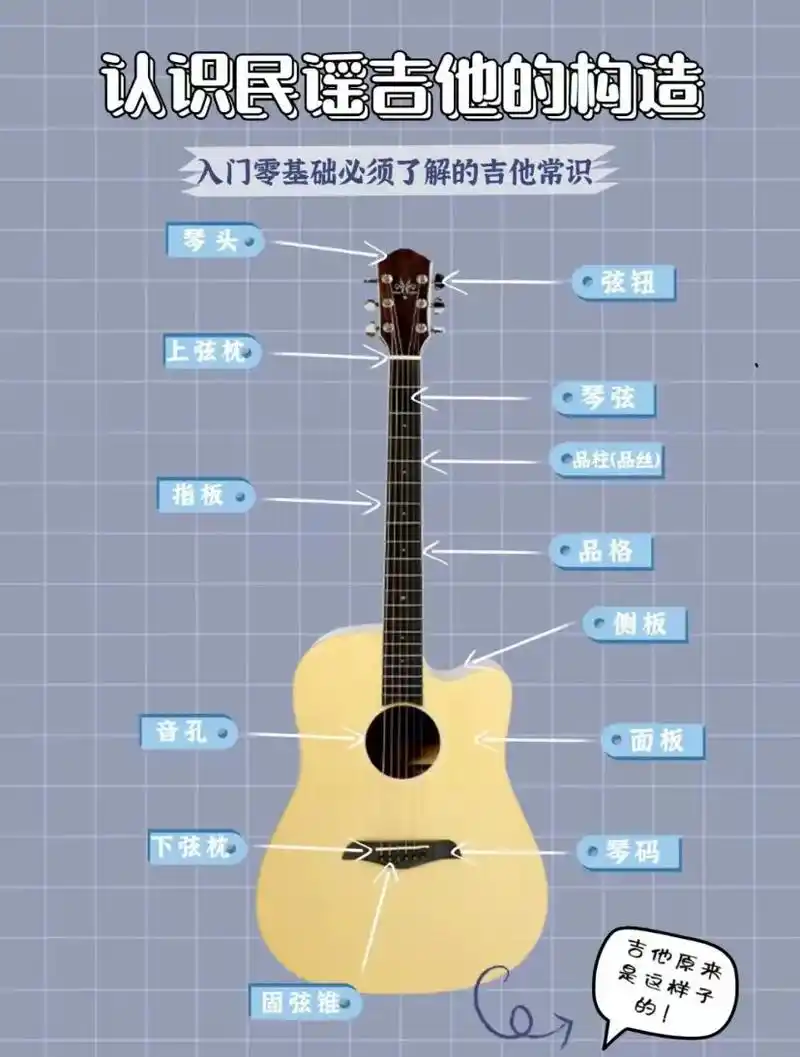 锐博音乐 吉他入门—第16615课 92了解民谣吉他的构造和种