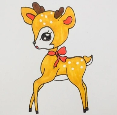 梅花鹿简笔画图片