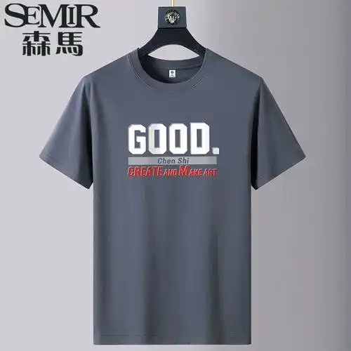 纯棉短袖 夏季 休闲圆领加肥加大体恤半袖 新款 韩版 t恤衫 森马男士