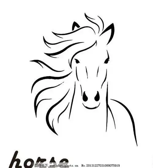白马头的简笔画