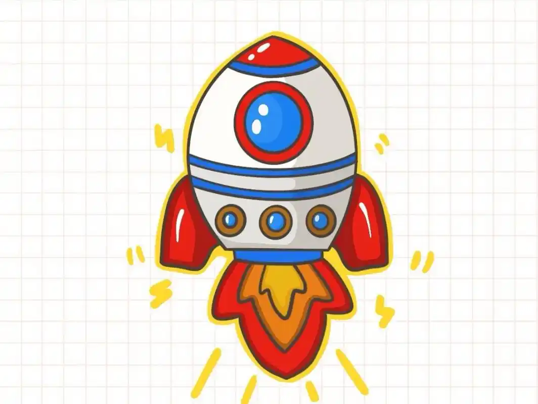 火箭简笔画 神舟十三号成功着陆啦