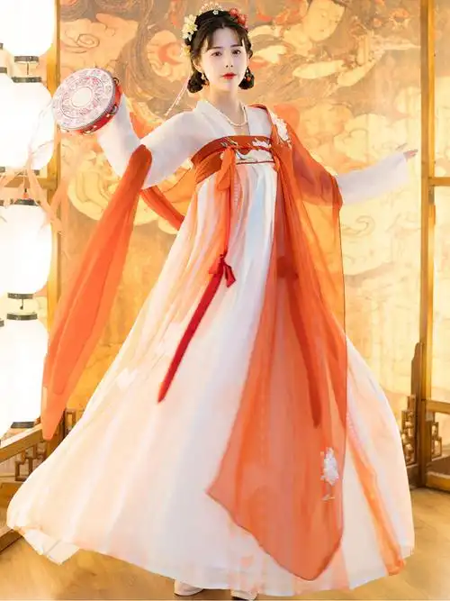 原创唐制汉服女全套齐胸襦裙极乐之宴薄款古装飘逸套装两片式现货