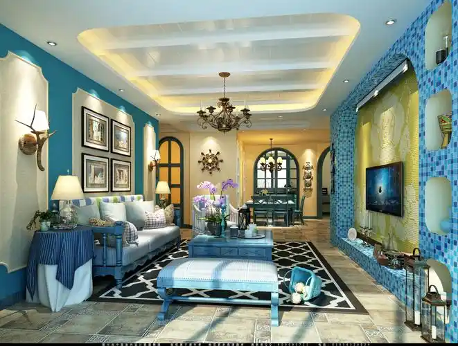 地中海小区地中海风格装修效果图实景图