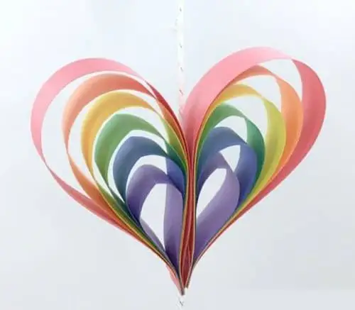 适合大班小朋友做的手工纸条制作立体彩虹步骤图解