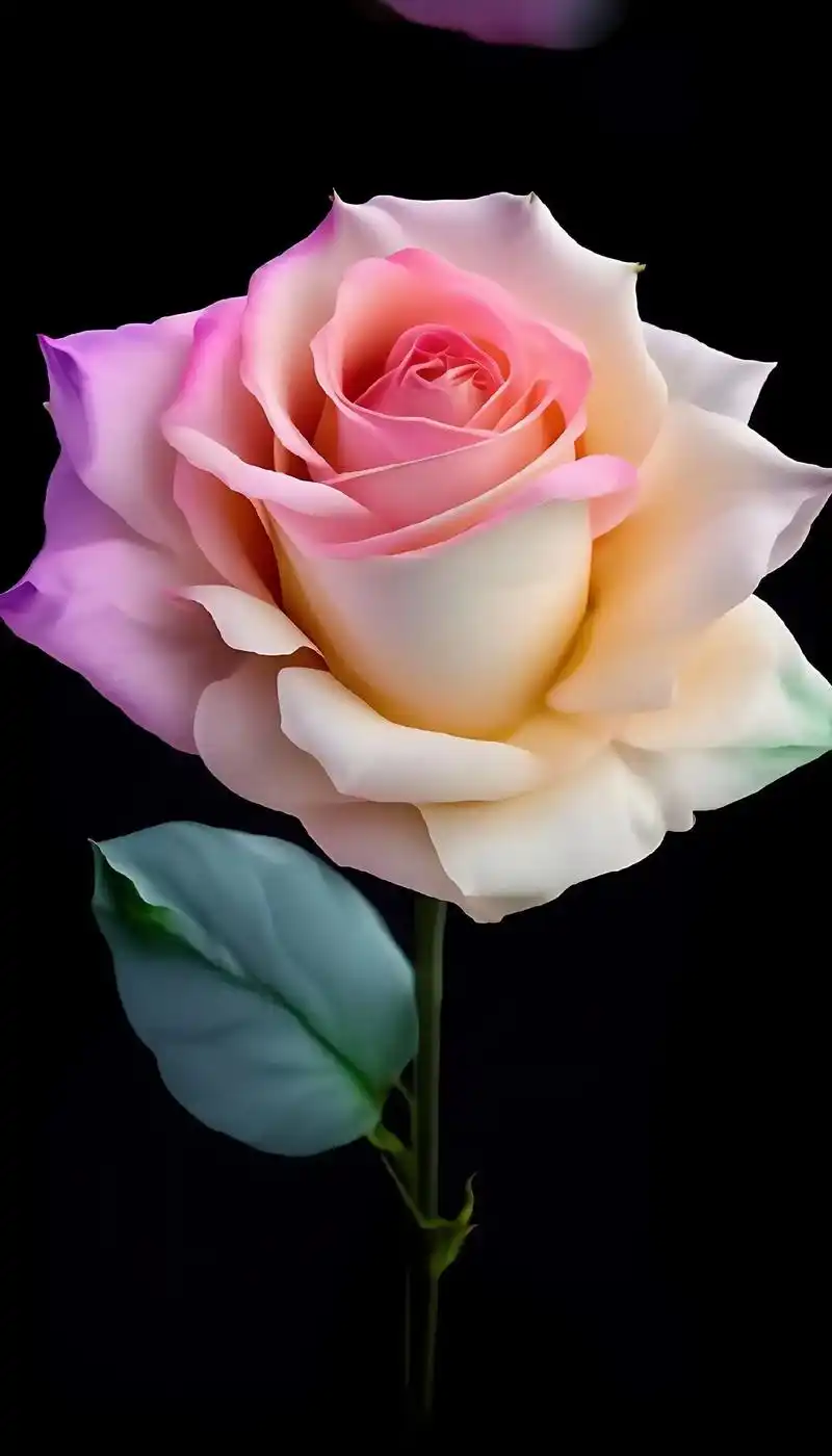 超真实的花,渐变色玫瑰花好好看,喜欢盛开的花.#ai绘画 # - 抖音