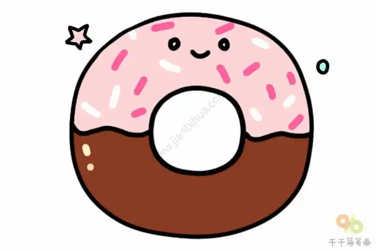 女孩子最爱甜甜圈简笔画