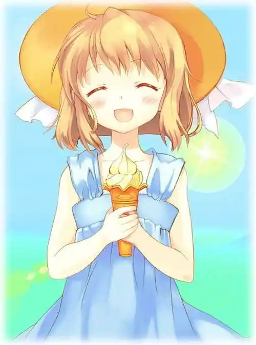 微笑娘开心微笑动漫女孩