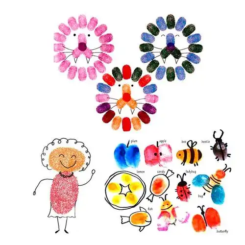 儿童手指画彩色印泥印台幼儿园手掌画彩色画颜料可水洗印盘_双氙车灯