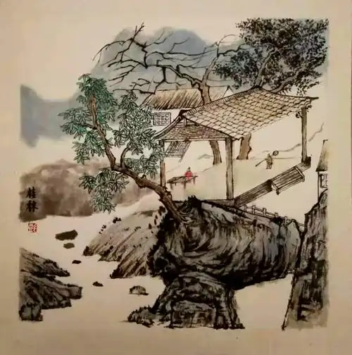 七五年参加工作分配到单位做美术工作,在工作中受到了国画老师赵洪武.