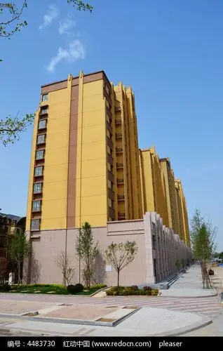 黄色立面的高层住宅