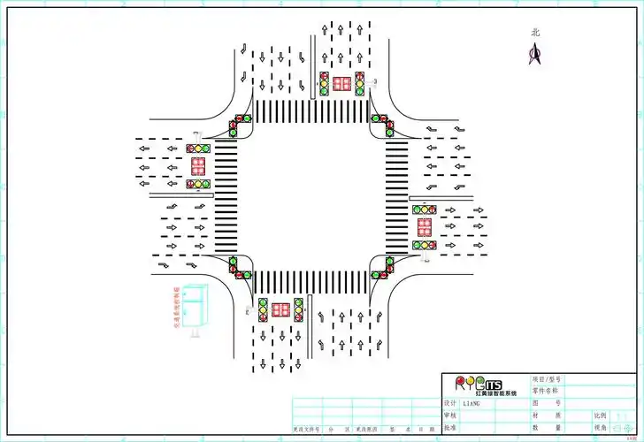 led交通信号灯十字路口设计方案