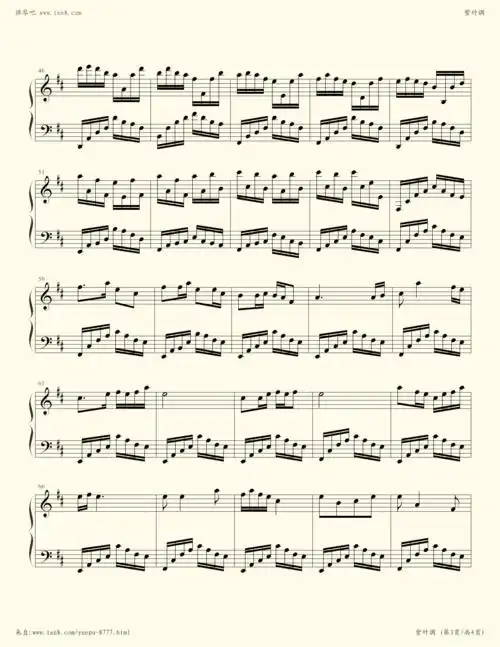 钢琴谱 - 紫竹调 钢琴版