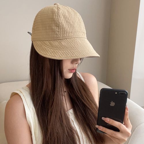 华夫格渔夫帽防晒鸭舌帽子女春夏季时尚百搭遮阳帽防紫外线太阳帽