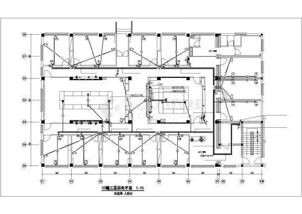 某政府办公室弱电电路布线施工图纸