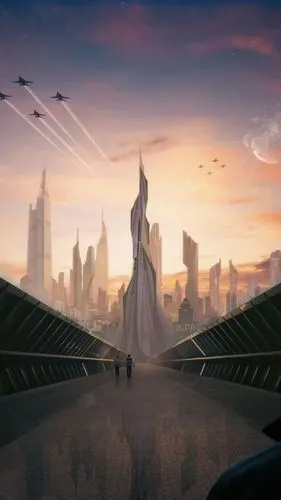 未来的城市,概念艺术,高清