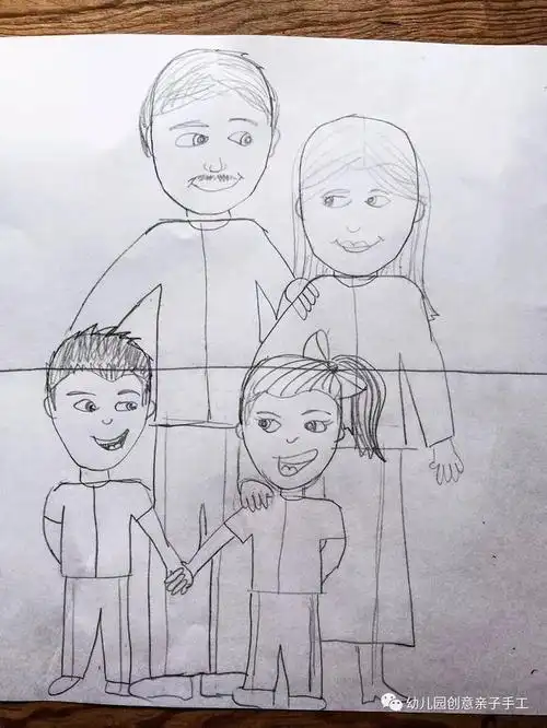 怎么画一家四口简笔画