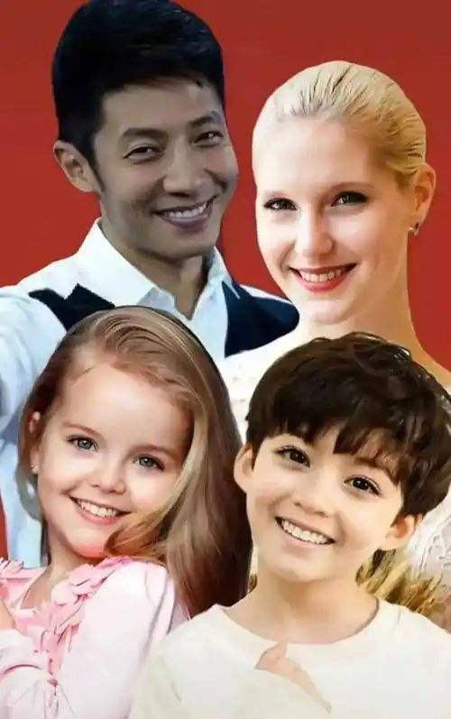 撒贝宁李白带龙凤胎回乡过年,小撒兄妹罕同框,俩混血娃呆萌可爱