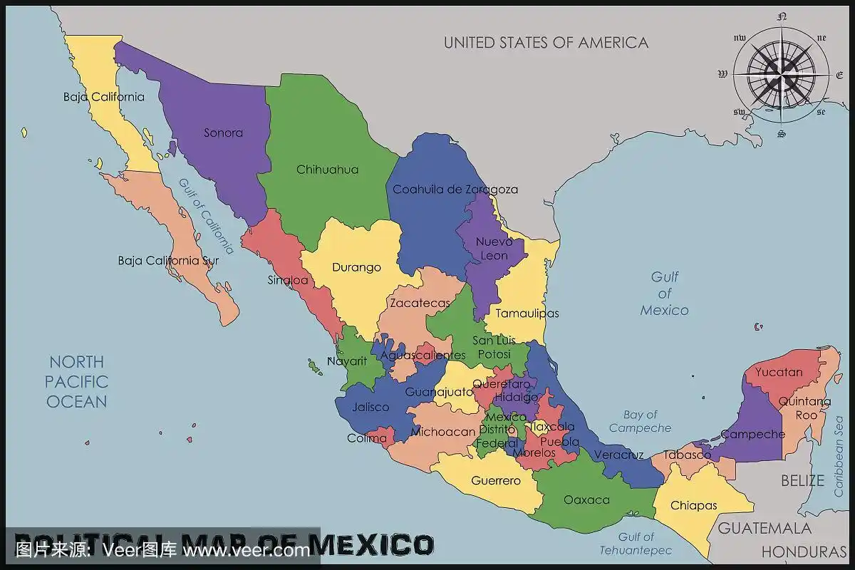 墨西哥政治地图