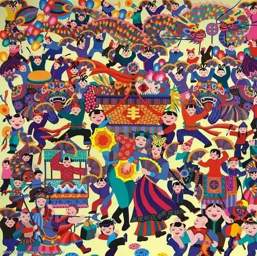 农民画庆丰收图片