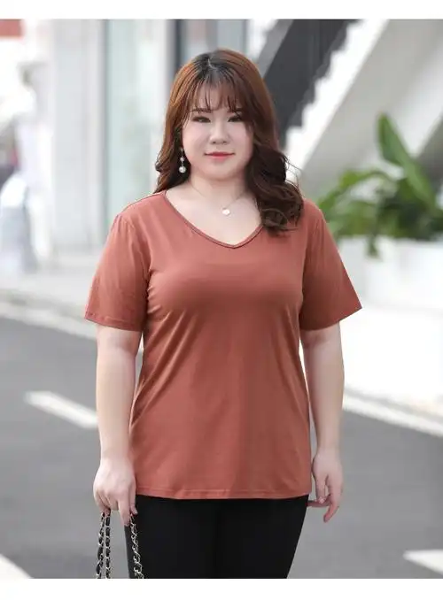 胖妈胖女人夏天穿的恤慕娃白色大码打底衫女薄款200斤加肥加大内搭恤