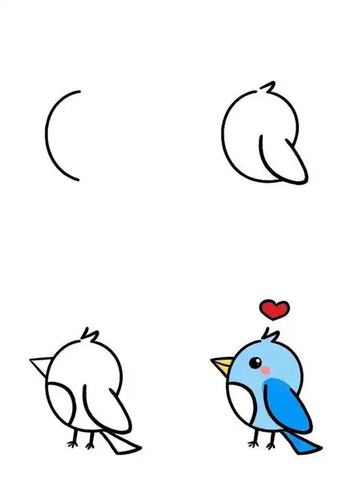🐦小鸟简笔画怎么画?超简单技巧来啦✨!