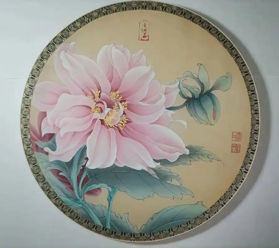 手绘 #扇面 #工笔画 #扇面绘画  - 抖音