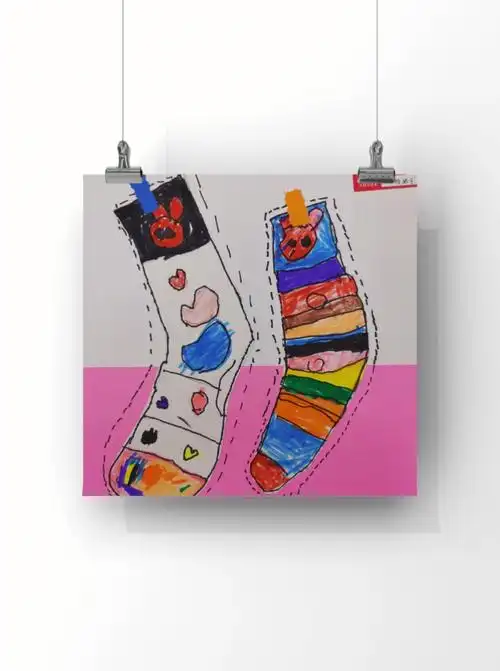 创意美术袜子中班445岁