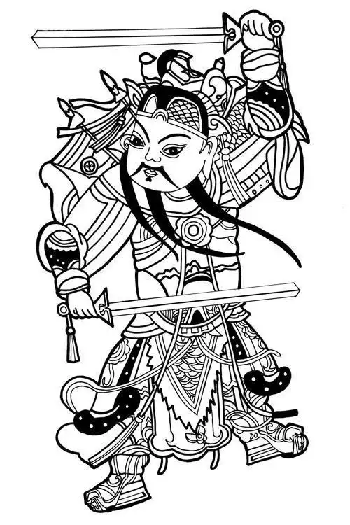 霍去病门神画简笔画