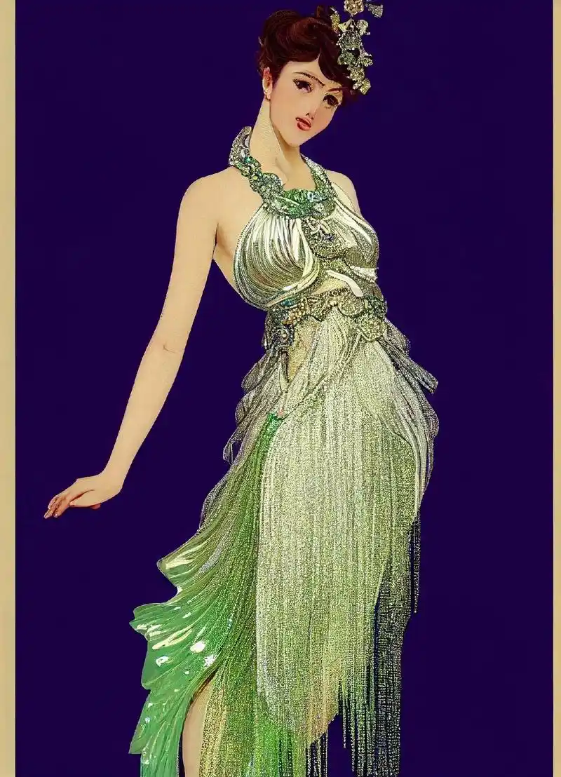 流苏礼服设计|ai绘画