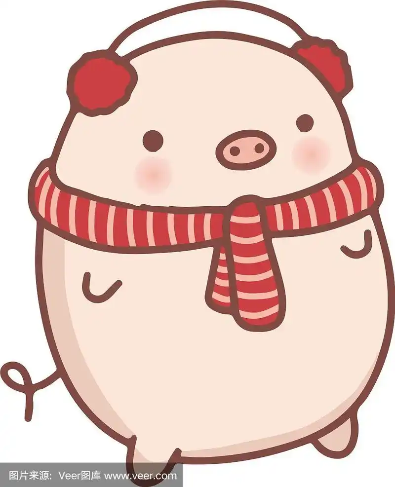 可爱的手绘卡通猪