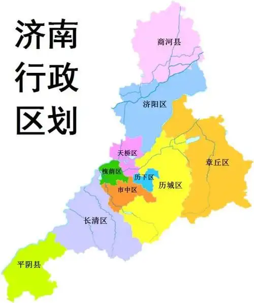 下面是山东省济南市的行政区划地图.