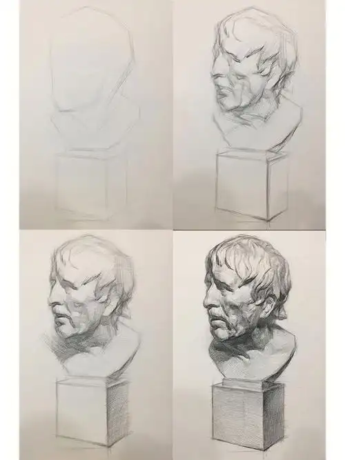 素描石膏头像海盗步骤图解干货