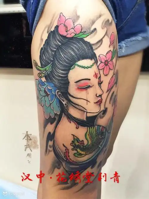 貂蝉_纹身图案手稿图片_强子的纹身作品集