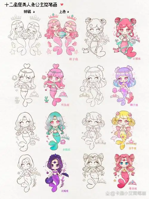画就对了# #涂色# #卡通人物# #十二星座公主# 这次整理下公主系列