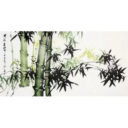 【已售】吴山雨四尺横幅竹子画《竹报平安》_写意花鸟画_花鸟画