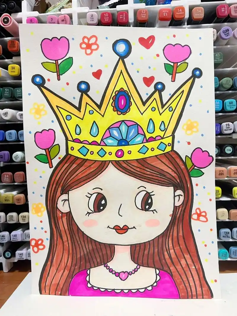 儿童画|漂亮的妈妈7515 适合大班以上的小朋友完成73 适合主题