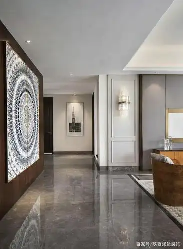 大户型现代轻奢风过道装修效果图