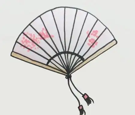手绘彩色扇子简笔画教学步骤古风圆扇扇子简笔画怎么画