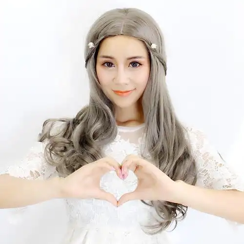 中长卷发假发女中分大波浪长发梨花韩国空气齐刘海梨花头逼真直发