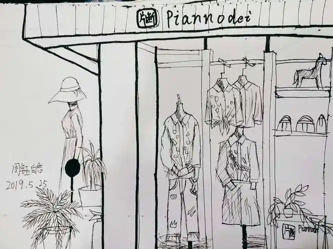 5.25丹尼斯校区学院素描班周六下午《橱窗速写写生》