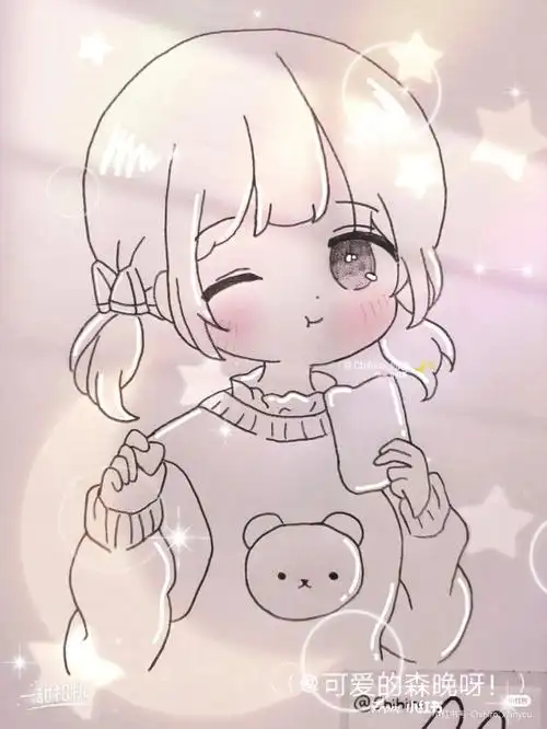 绘画过程 ,可爱的小女孩