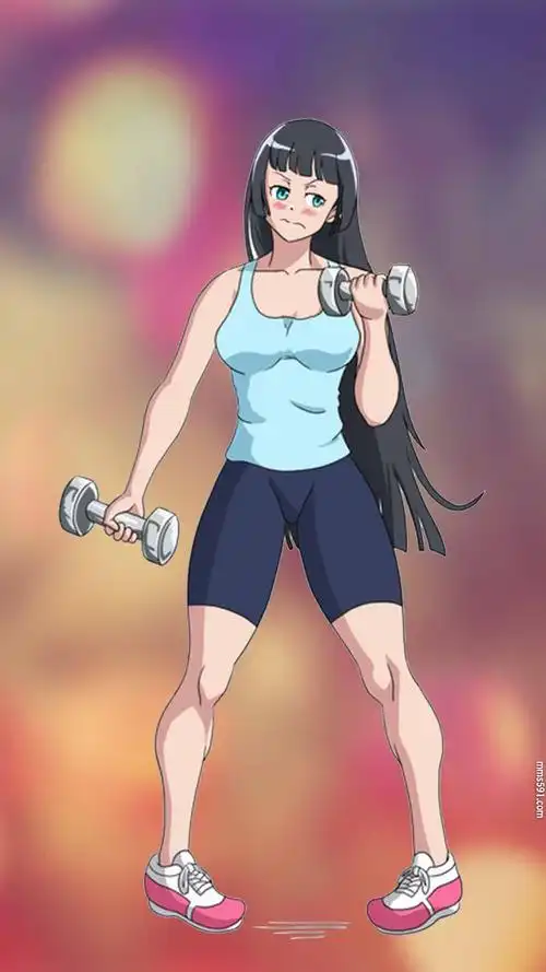 健身少女长发肌肉美女奏流院朱美akemi soryuin手机壁纸图片(5)