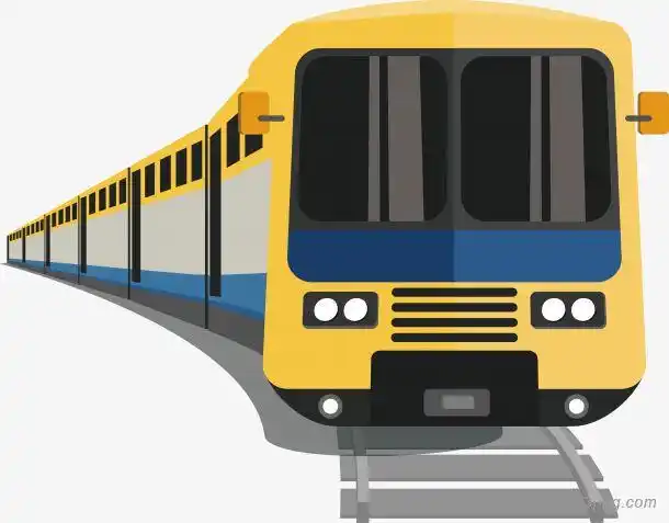 卡通黄色火车png素材透明免抠图片-其他元素